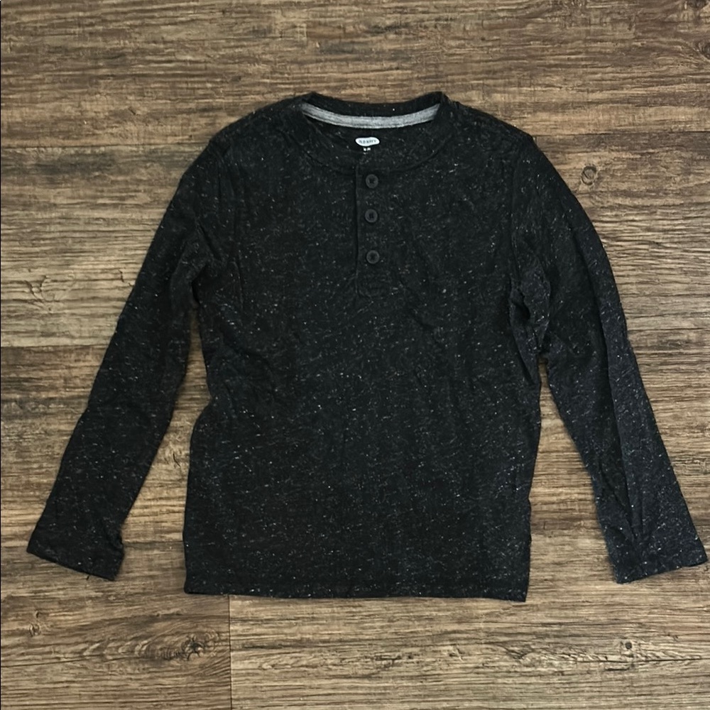 Old Navy Gray Long Sleeve Henley Tee Casual Essential